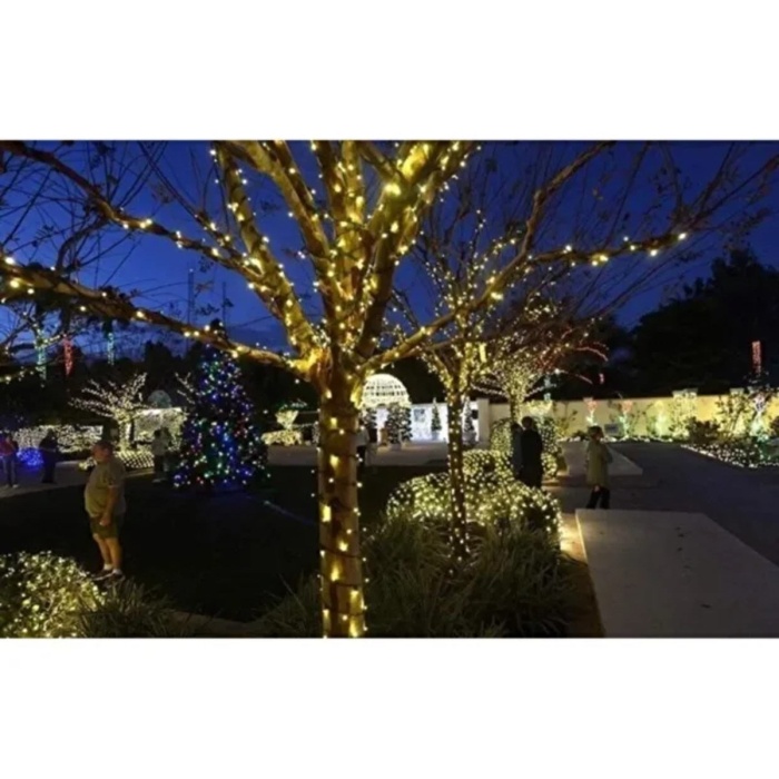 ® Yeni Ürün Solar 120 Ledli 10 Metre Gün Işığı Bahçe Aydınlatma Dekorasyon Güneş Enerjili Led Sarı Işık